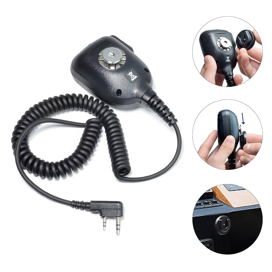 Amazon | KENWOOD/BAOFENG対応 ハンディー 無線機マイク L型2